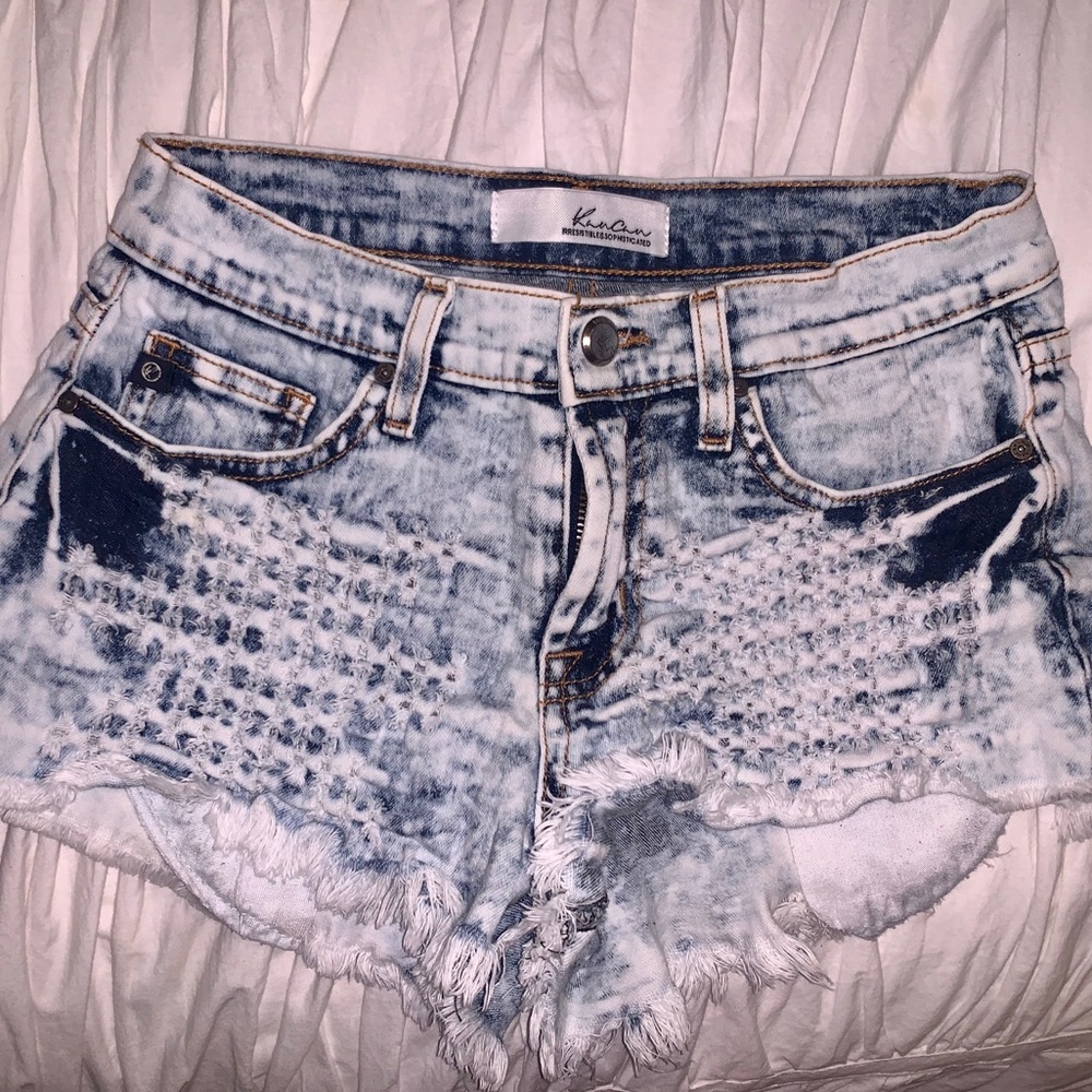 Light wash shorts